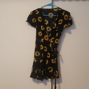 Zaful Sunflower Wrap Dress